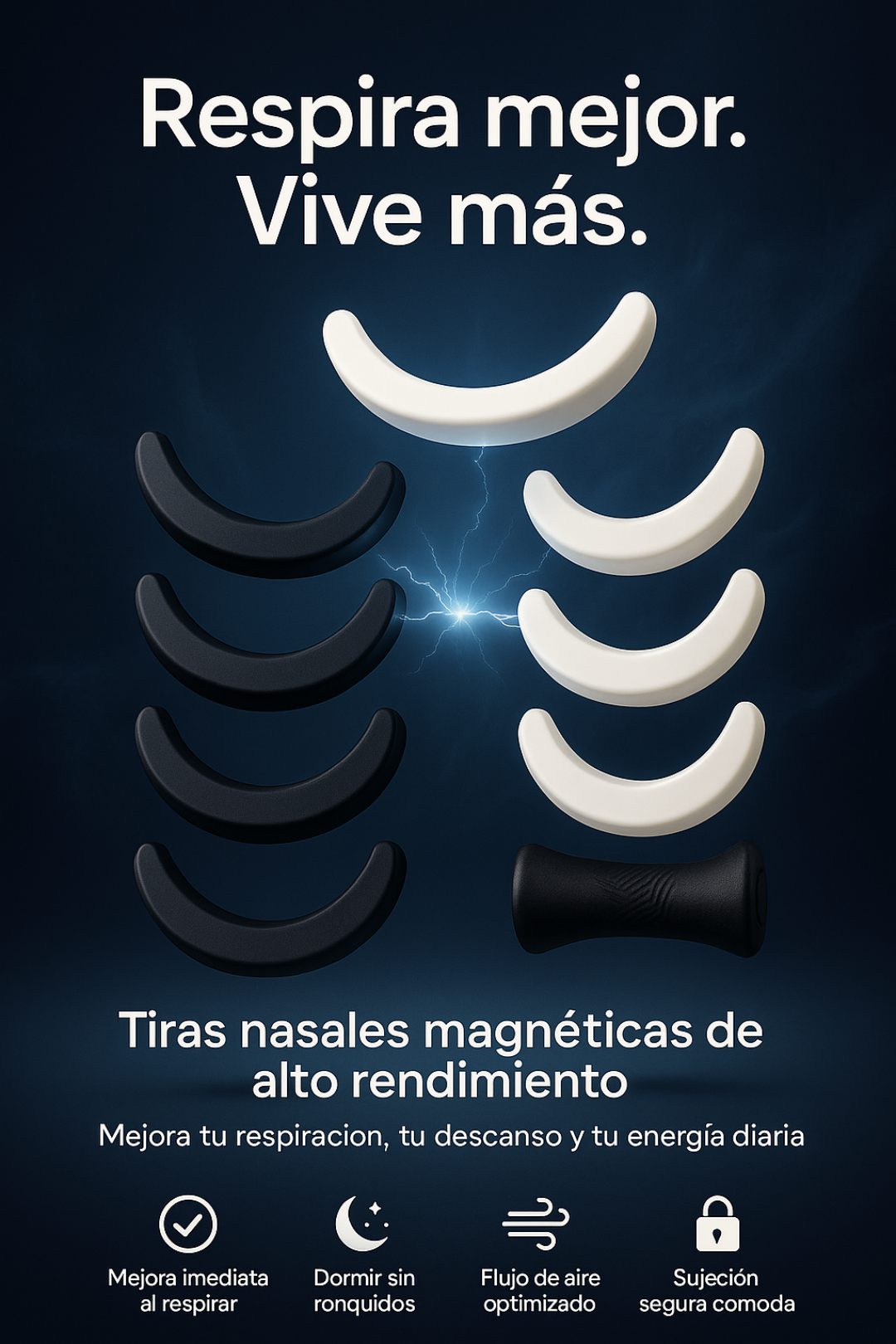 Tiras Nasales Magnéticas - Mejora Sueño y Respiración